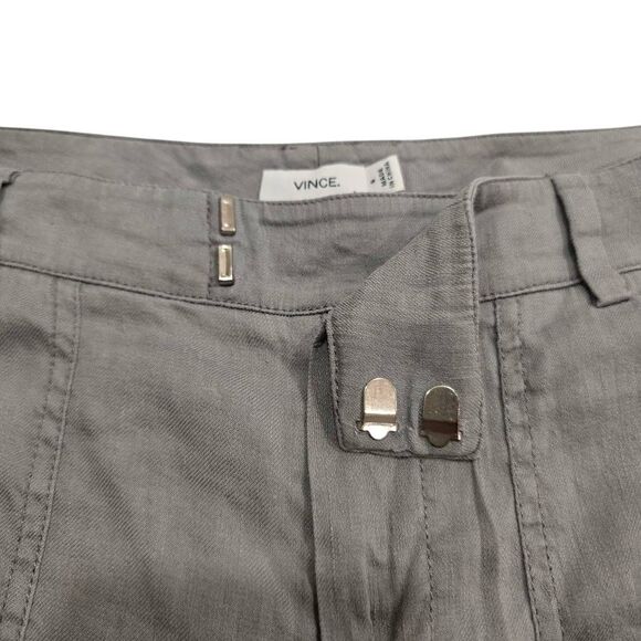 Vince Chino Shorts Women's Gray 6 Linen Blend Hook &‎ Eye Pockets Casual Outdoor - Picture 3 of 5